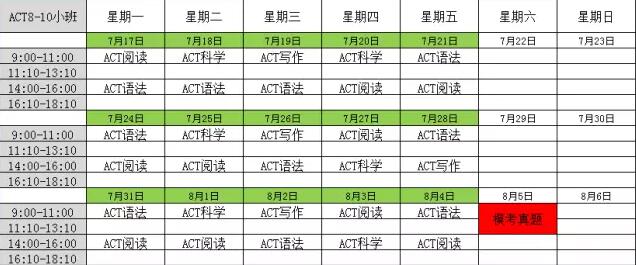 成都思拓国际ACT培训暑假小班